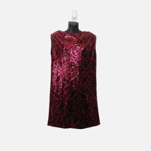 RTA Size Small Leopard Cheetah Printed Sequin Dress Pink Mini Event Dress NEW